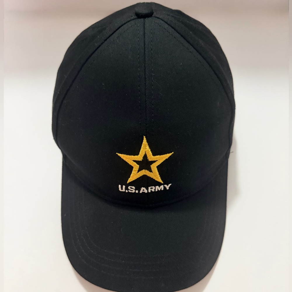 SO Mens Black Cap with Gold Star and U.S. ARMY Embroidery